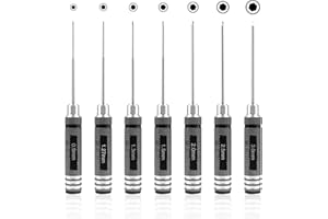 Gruiqrd 7pcs Hex Screwdriver, RC Screwdriver Tools Kit Set, Hex Driver Set (0.9mm 1.27mm 1.3mm 1.5mm 2.0mm 2.5mm 3.0mm) for RC Car Boat Quadcopter Helicopter Multirotors Models