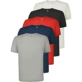 ALPIDEX Pack of 5 Men's Sports Shirts Short Sleeve Breathable Gym | 100% Polyester, Quick Dry, Running, Fitness, Trekking, Wo