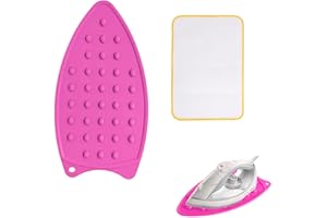 QEEROYO Pad in Ferro Resistente al Calore, Panno da Stiro, Tappetino in Silicone per Ferro, Panno Stiro Antilucido, Resistente al Calore, Antiscivolo, Rosa