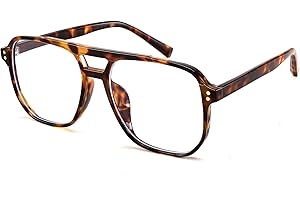 FEISEDY Retro 70er 80er Blaulichtfilter Brille Damen Ohne Stärke Herren Computerbrille mit Blue Light Blocking Glasses PC Gaming Brillen B2866