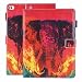 Produktbild iPad 9.7 2018 / 2017 Hülle, Apple iPad Air 2 Cover, iPad Air Schutzhülle mit Stifthalter, Gemalt Premium Leder [TPU innere] Flip Brieftasche Ständer mit Auto Schlaf / Wach, Elefant Crossing Feuer
