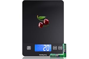 IZEYU 【15KG】 Bilancia Cucina Digitale, Alta Precisione 1g/0.1oz Bilancia Alimenti, Professionale con Funzione Tare, Batterie Incluse