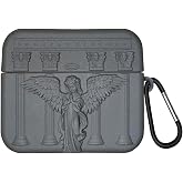 Microsonic Airpods Pro 3 i&ccedil;in Kılıf Cartoon Fig&uuml;rl&uuml; Silikon Praying Angel Gri [AirPods Pro 3 ile Uyumlu Kılıf - Gri - Koyu Gr