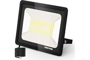toobettp 100W LED Strahler Außen IP66 Wasserfest LED Strahler, Superhell 10000LM Fluter Flutlicht 6500K Kaltweiß, LED Scheinwerfer Aussenstrahler für Gärten, Innenhöfe, Garage, Hotel