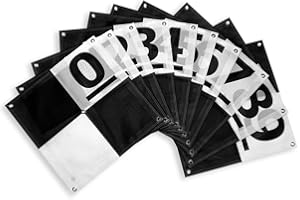 SKY HIGH BULL'S-EYE UAV Ground Control Points (GCPs)/Aerial Targets for Aerial Mapping & Surveying (10 Pack) with Centre Eyelet Numbered 0-9