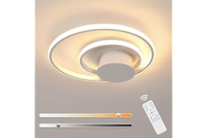 Comely Plafonnier LED Dimmable, 30W Luminaire Plafonnier avec Télécommande 3000K-6500K, Lampe de Plafond Moderne pour Salon Couloir Cuisine Coucher Chambre Enfant