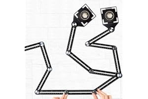 CHILYMES Règle de mesure multi-angle,outil de gabarit d'angle Outil de mesure de pliage multi-gabarit, règle pliante à 6 faces et localisateur de poinçon pour carreaux de céramique bricolage(2 pièces)