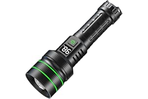 ‎ASORT ASORT Taschenlampe LED Aufladbar Extrem hell 500000 Lumen, supergroße Blende zoombare，Batteriebetrieben USB，Langer Betriebsdauer，6 Lichtmodi, IPX67 wasserdicht, für Camping，Wandern，Outdoor，Notfälle