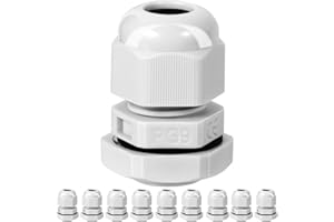 Dawenur 10 Stück Kabelverschraubung PG9 Kabeldurchführung Wasserdicht PG Verschraubung Verstellbaren Kabelverschraubungen für Outdoor Garten Schaltkasten Abzweigkasten