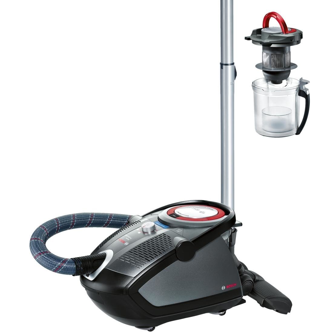 Bosch BGS6PRO4 Bodenstaubsauger HomeProfessional, EEK B, beutellos, QuattroPower System, Hartbodendüse, XXL-Polsterdüse…