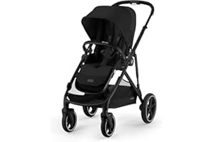 CYBEX Cochecito dorado GAZELLE S, Desde el nacimiento hasta los 4 años aprox., Máx. 22 kg (modo individual) / 2x 22 kg (modo Dúo), Sistema todo en 1 con 20+ configuraciones, Moon Black