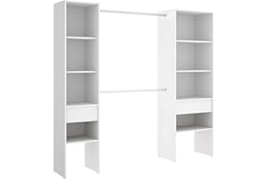 DEKIT GRUPO RIMOBEL SUIT - Vestidor con dos columnas y dos cajones - BLANCO - 185 x 160 x 50