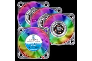 WINSINN 40 mm kolorowy wentylator LED 24 V hydrauliczne łożysko bezszczotkowe 4010 40 x 10 mm - wysoka prędkość (opakowanie 4 szt.)