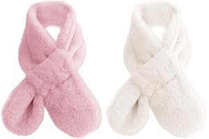 HTTDSLF 2 Stück Warmer Fleece Schal für Baby Kinder, Winter Strickschal für Mädchen, Winter Schal, Weicher Schön Schals, für 2-10Jahren