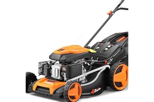 FUXTEC FX-RM5196 cortacésped de Gasolina 4en1 de Arranque eléctrico con batería ZipGO Ancho de Corte 51cm, Gasolina 196cc Easy Clean 6hp triturador/cortacésped 60L