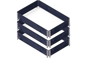 Upyard GardenBox - Juego de 3 Camas elevadas Modernas de Marco de palé, bancal Modular de Madera Natural para jardín y terraza, Certificado PEFC, 120 x 80 x 58,5, Color Negro