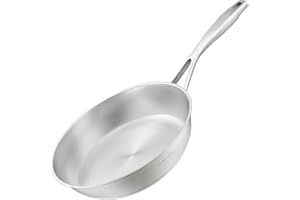 SILBERTHAL Padella acciaio inox 24 cm - Induzione gas e forno 400ºC - Senza rivestimento 18/10 - Triplo fondo