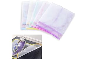 BOBOZHONG Panno da Stiro,4 Pezzi Panno di Maglia Protettiva da Stiro Panno di Stiratura Protezione Protettivi da Stiro a Scomparsa Rete Salvaspazio in Tessuto a Rete ad Alta Temperatura Colore casuale 40*60cm