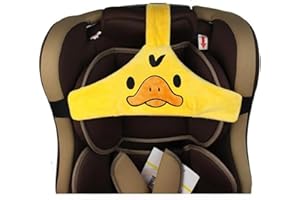 Peixiong Supporto per la testa del seggiolino auto per neonati, cintura fissa per dormire per seggiolino auto, cintura per la testa per bambini piccoli e bambini (Giallo).
