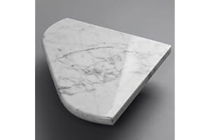 Lovdeco Carrara Marble Corner Shower Shelf, 8" Corner Shelves for Wall Bathroom Shower, 1 Piece, Polished