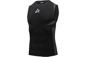 AMZSPORT Canotta Compressione Uomo, Maglia Senza Maniche Aasciugatura Rapida per Bodybuilding Palestra Running