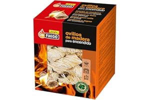Flower – Ovillos de Encendido Ecológicos de Madera | Pack 32 Unidades | Certificación FSC | Encendido Rápido y Limpio | Ideal para Estufas, Chimeneas, Barbacoas y Hornos | 100% Naturales y Renovables