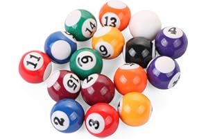 EVERMARKET 16-Piece Mini Billiard Balls Set – 25mm (0.98") Small Pool Balls for Table Games, Travel & Family Fun