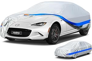 Holthly Bache Voiture Exterieur, Housse Protection Voiture 100% Etanche Anti UV Soleil Anti Rayure, Bâche pour Coupe Mazda MX5, Audi TT, Fiat 124 Spider, etc. 3S