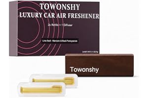 Towonshy Set med 2 Bilparfymer Kompatibla med Rituals Parfym, Elegant Trähållare, Bildoft, 2 Bilparfymer med Körsbär och