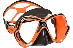 Mares Masque de plongée X-Vision Ultra LiquidSkin pour adulte, noir/orange, taille unique
