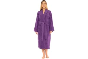 CICK Towelling Bath Robe Premium Quality Bathrobes for Women Highly Absorbent 100% Cotton Shawl Design Perfect for Men & Women in Loungewear and Gifts