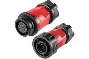 CNLINKO Connettore impermeabile YM-20 a 9 Poli, IP68 connettore circolare, PBT plastica Shell connettore rapido aviazione M20 spina maschio e spina femmina (9 Poli)