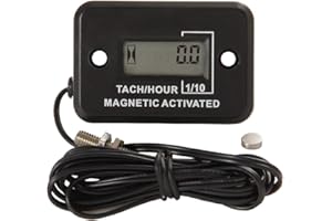 Contador de horas/tacómetro digital Runleader, pastilla magnética de RPM en tiempo real, pantalla de horas acumuladas o compresor de generador de cortacésped Motor marino de motor diesel