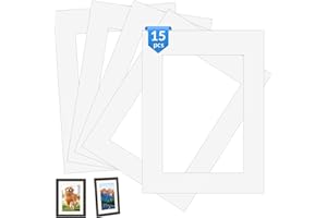 BOSCOW 15 Pezzi Passepartout Bianchi per Cornici Frame, Bianco Passepartout Cartoncino Passe Partout Bianca per Cornici Poster Bianco Passepartout per Foto Dipinti Stampe Artistiche (30x40 cm)