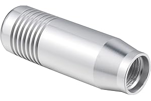 Padaodao Aluminum Alloy Gear Knob Shift Head Lever Stick Shifter Handle fit Most Automatic Manual Vehicles, Silver