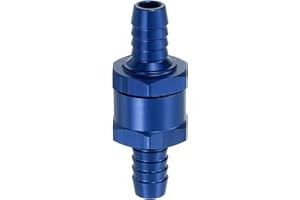 QUARKZMAN 2 Stück 10mm (3/8") Kraftstoff Rückschlagventil Einweg Rücklaufventil Aluminiumlegierung Steuerzubehör für Benzin, Diesel, Gas, Öl, Luft, Wasser, Blau