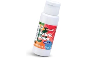 colozoo Pintura Textil Blanca 60ml Lavable a Máquina | Alto Rendimiento para Tejidos Claros y Oscuros | Ideal para Ropa, Camisetas, Bolsos, Jeans