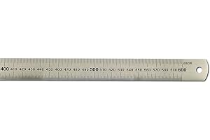 hedue® Stållinjal 600 mm – linjal i rostfritt stål med millimesterkala, robust metallinjal 60 cm