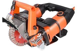 RIBASUBB 5200W Mauernutfräse Schlitzfräse, 10500r/MIN Elektrische Schlitzfräse, Nasse Staubfreie Betonschneidemaschine, Maximale Schnitttiefe 45 mm