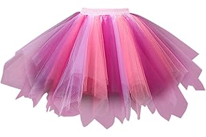 GENERISCH Damen tüllrock Karneval Klassisch Vintage Multi-Schichten Damen Karneval Kostüm Tüllrock 50er Tütü Rock Kurz Ballett Unterrock Crinoline Petticoat Tutu