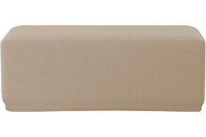 EBETA Elástico Funda para Taburete Cubierta de Taburete, Fundas de Taburete Jacquard, Funda Otomana Rectangular, Cubierta para otomana