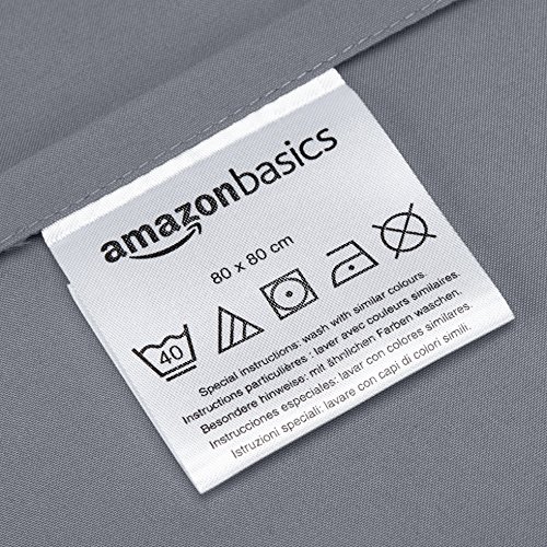 AmazonBasics – Bettwäsche-Set, Mikrofaser, 200 x 200 cm – Dunkelgrau - 4