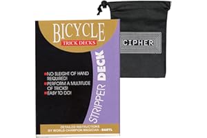 BICYCLE AND CASCADE JUGGLING Stripper Bicycle Deck - Easy Magic Card Trick - Includes Cipher Card Bag (Blue)