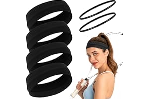 TAFACE 4 elastici per capelli neri, per corsa, yoga, fitness e sport all'aria aperta, 4 pezzi