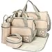 Bebamour Nappy Changing Bag Set 5pcs Womens Tote Bag (Khaki)