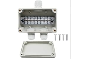 SRJQXH IP66 Cajas de Conexiones Impermeables, Caja de Conexiones de 3 Vías Con Bloque de Terminales, Tornillos y Enchufe PG9 Impermeable, Para Cables de Interior y Exterior de 4-8 mm (Blanco)