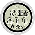 Technoline WT3005 Digital Bathroom Radio Wall Clock, Plastic, Silver, Diameter 147 x 79 mm