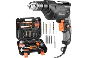 Stakmann Valigetta Attrezzi 27pz con Trapano Avvitatore Elettrico Potenza 710W Velocita Regolabile 0-3000rpm Mandrino 13mm Impugnatura Ergonomica con Chiavini Utensili da Lavoro e Accessori