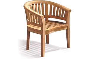 Jati Apollo Banana Teak Garden Chair - Grade-A Teak | Curved Top-Rail | Delivered Ready-Assembled