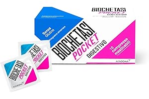 BIOCHETASI Pocket Digestivo, per Aiutare la Digestione anche Fuori Casa, Senza Zucchero, 18 Compresse Masticabili Gusto Arancia,
